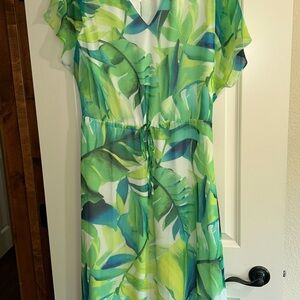 WHBM NWT palm print tropical sundress or coverup L